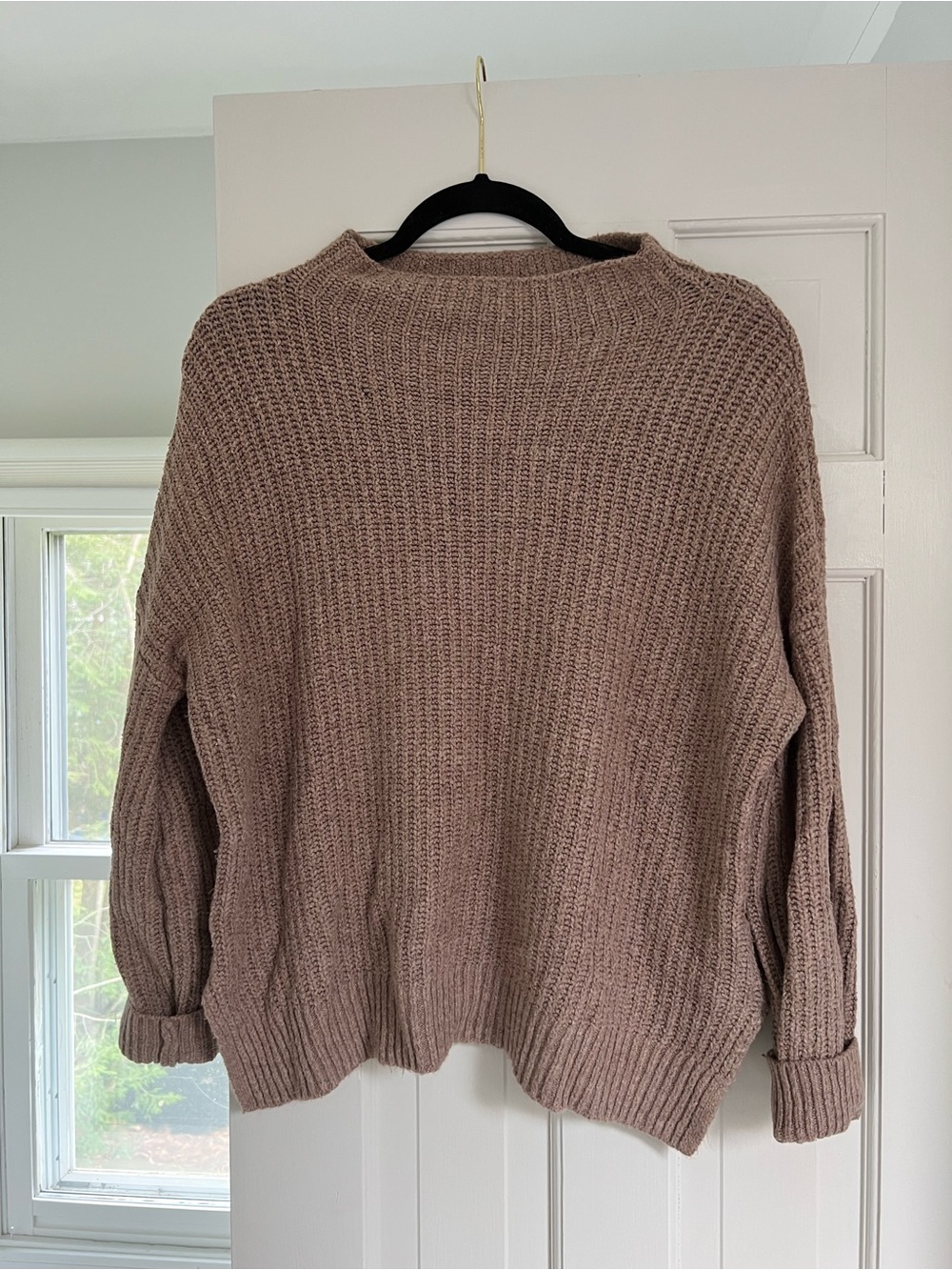 Rachel Zoe Oversized Crewneck Sweater in Mauve Taupe